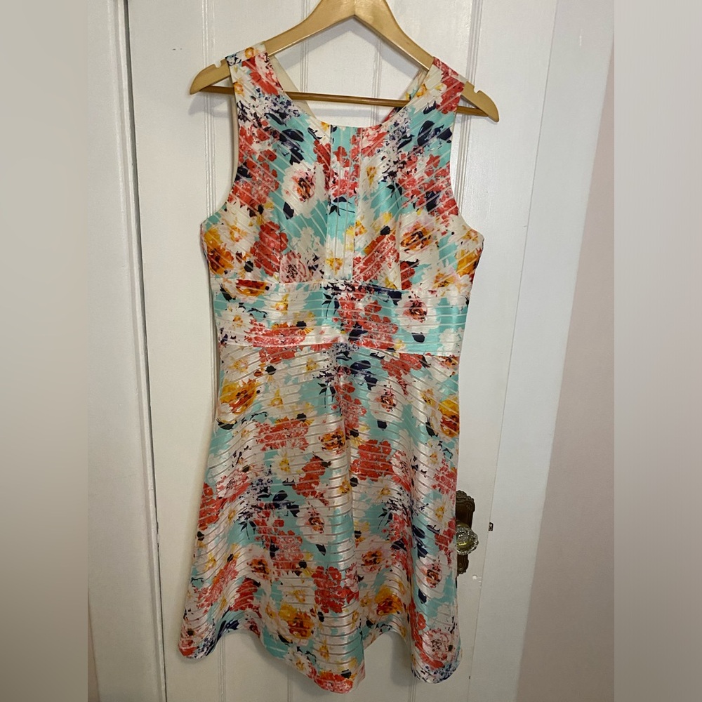 Spring a-line colourful dress sleeveless